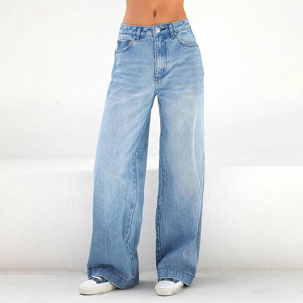 Gumipy Wide Leg Jeans Woman High Waisted Straight Leg Jeans Gumipy Wide Leg Jeans Woman High Waisted Straight Leg Jeans